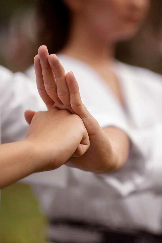 Wing Chun salute demonstrating discipline and control